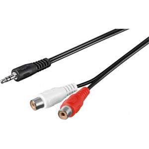 Adaptateur de c&acirc;ble audio 3,5 mm, m&acirc;le vers femelle RCA st&eacute;r&eacute;o